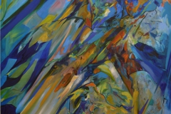 "Serie Sobrevolando a San Juan VI" (Oleo sobre tela 90 cm x 1,50 mts.)